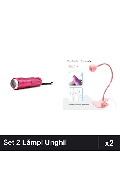 NAİLS Set 2 Lămpi LED Unghii: Lanternă cu Pernă Silicon 12W + Lanternă Flexib...