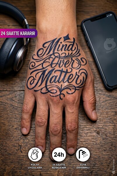 BP Tattoo 24 Saatte Kararan Yazılı Dövme El Dövmesi El Üstü Yazılı Dövme