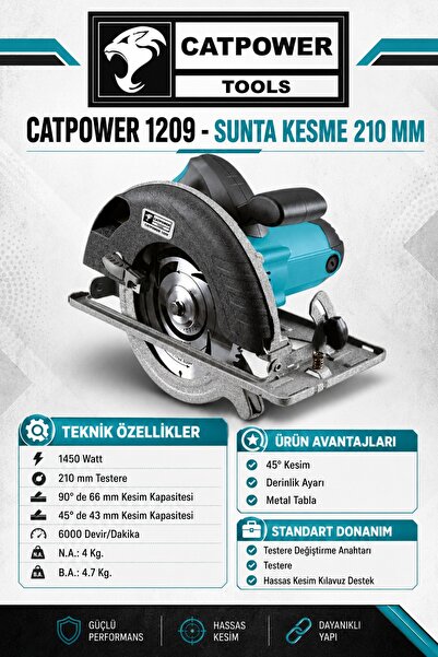 Cat Power Catpower 1209 210Mm 1450W Sunta Kesme Makinesi