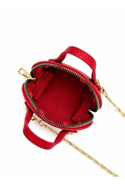 BGT STUDIO Mini Aura Chain Strap Mini Shoulder Bag Faux Leather Zippered 12X8 cm (5 Colors)