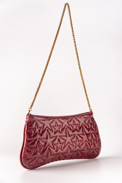 Tecer Bag Women's Star Embroidered Zippered Chain Strap Hand and Shoulder Bag