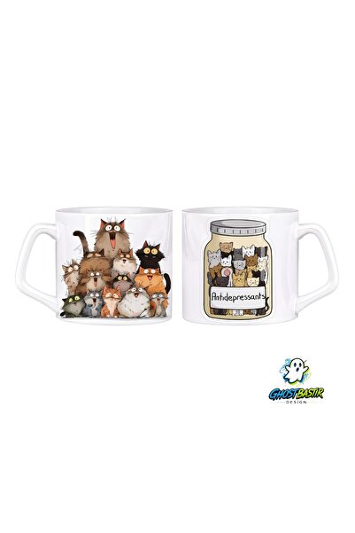 Ghostbastır Design Cats Mug Cup |   Single Piece 0787