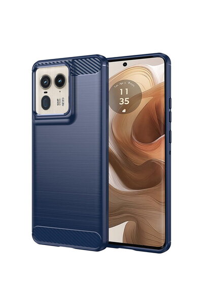 Techsuit Husa pentru Motorola Edge 50 Ultra - Carbon Silicone - Blue