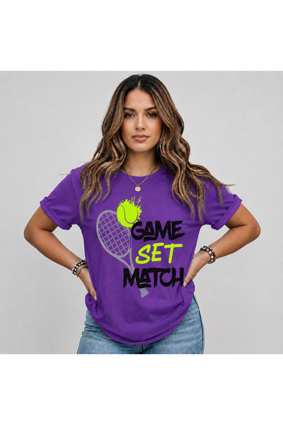 VODEXA Tricou oversize unisex TENNIS 4 Imprimat 100% bumbac Tricou cu croială...