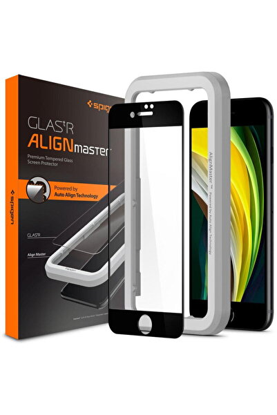 Spigen Закалено стъкло ALM GLASS FC за IPHONE 7 / 8 / SE 2020 / 2022 ЧЕРНО