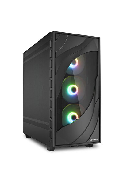 SHARKOON Mid Tower Fara sursa Rebel C80M RGB Negru