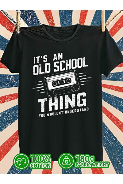 NOURAM Old School Thing y2k graphic shirts t-shirt men 180G 100% Cotton black...