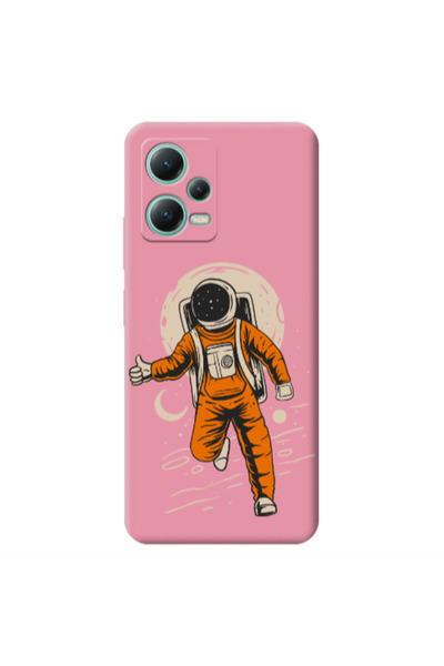 Other Xiaomi Redmi Note 12 Pro 5G Hitchhike Pink Colored Silicone TPU Θήκη