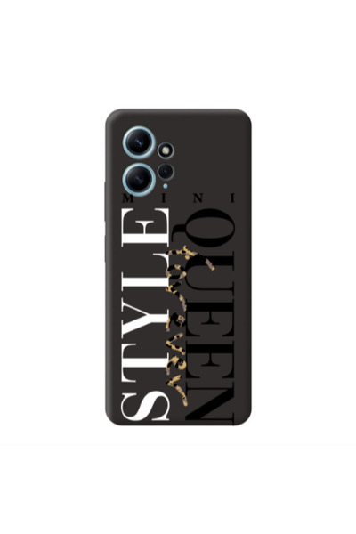 Other Xiaomi Redmi Note 12 4G Mini Quen Forever Black Colored Silicone TPU Θήκη