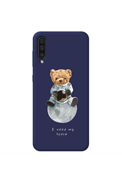 Other Samsung A70 Bear in space Dark blue Colored Silicone TPU Θήκη