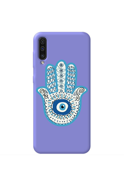 Other Samsung A70 Evil eye bead in hand Purple Colored Silicone TPU Θήκη