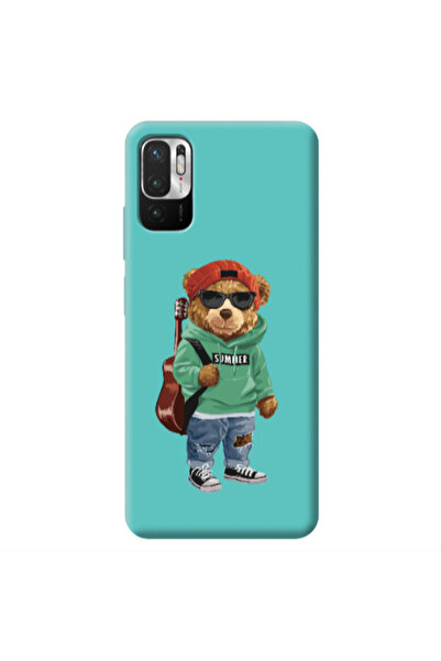 Other Xiaomi Redmi Note 10 Pro 5G Summer Tedy Turquoise Colored Silicone TPU ...