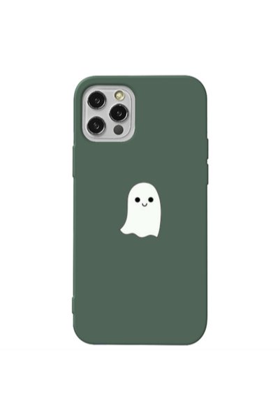 Other Apple iPhone 12 Pro Max Ghost Dark Green Colored Silicone TPU Θήκη