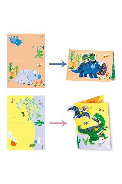 AVENİR Scratch - Dinos: Greeting Cards Scratch Art Set for Kids 3+