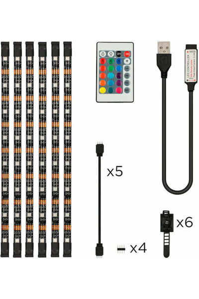KSIX Ταινία LED για τηλεόραση USB 5V Φως RGB 0,5μ Τύπου SMD5050 με Τροφοδοτικ...