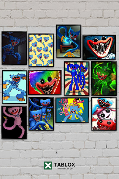 TABLOX 12 Parça Huggy Wggy Poppy Playtime Korku Oyunu Karakteri Dekoratif MDF...