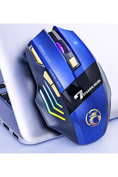 Coverzone Kablosuz RGB Oyuncu Mouse – 3200 DPI, Şarjlı, Ergonomik 2.4GHz Wire...