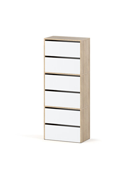 Other HIT Pantofar basculant Stejar Sonoma Alb Mat 150 cm, Soluție modulară d...