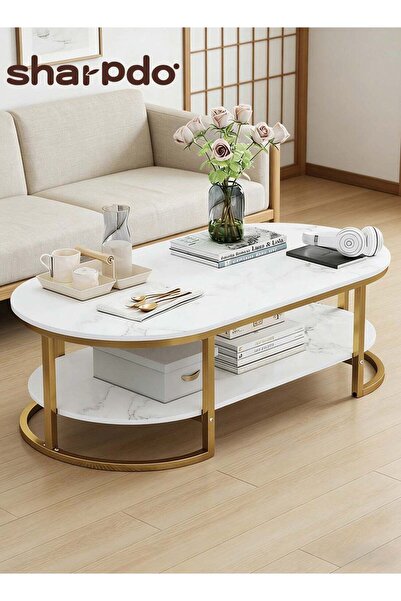 sharpdo Modern Design Luxury Coffee Tables Living Room With Storage Round Mar...