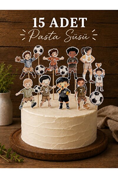 Futbol Pasta Süsü, Futbol Topu, Futbolcu Pasta Süsü, Hakem Pasta Süsü, Cupcake Süsü, Caketopper