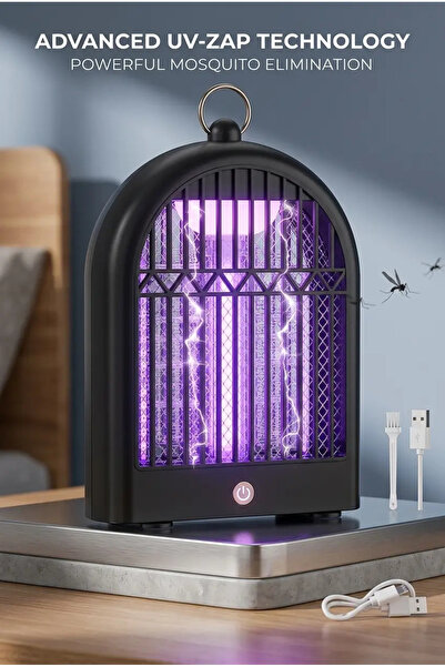 Eco Lounge Mor Işıklı Şarjlı Sinek Öldürücü Lamba Sivrisinek Tuzağı USB Gece ...