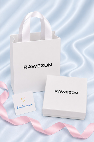 RAWEZON Hediye Konspet Women's Steel Angel Wing Crescent Necklace - Gift for Lover with Box and Bag - Birthday Gift