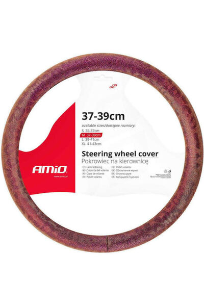 AMIO Car Steering Wheel Cover Snakeskin with Diameter 37-39cm made of Leather...