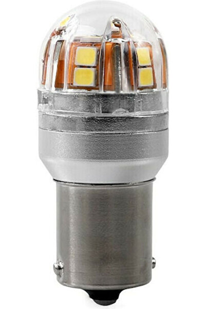M-TECH Λάμπες Αυτοκινήτου BA15S / P21W Canbus LED Λευκό 12-24V 2.8W 1 τεμάχιο