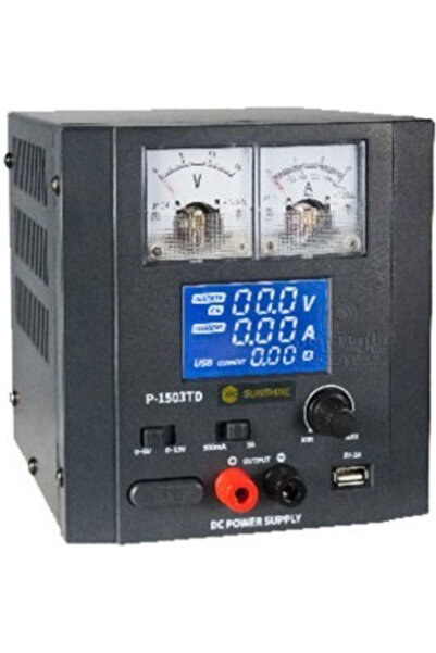 SUNSHINE Εργαστηριακό Τροφοδοτικό με 1 Κανάλι 15V 3A P-1503TD