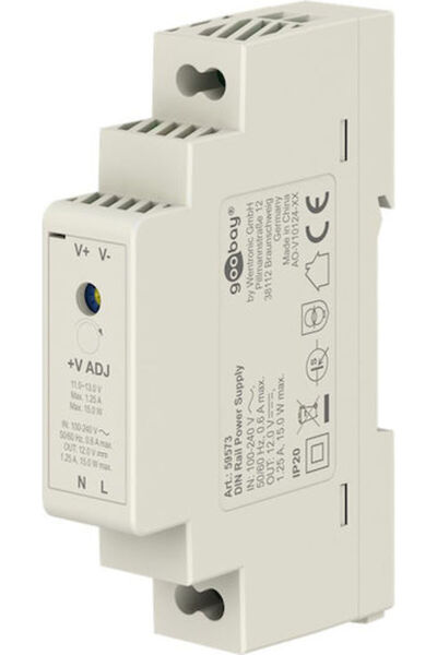 goobay Τροφοδοτικό Ράγας DIN 1.25A/12V/15W
