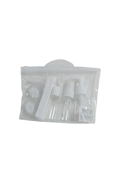 idei Set 7 recipiente cosmetice albe 30ml pentru călătorie: dozator pompă, pu...