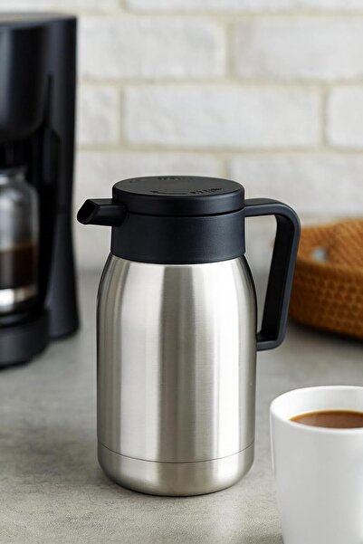 B&D Stainless Steel Thermal Coffee Pot, 350ml, Vacuum Insulated, Black Lid