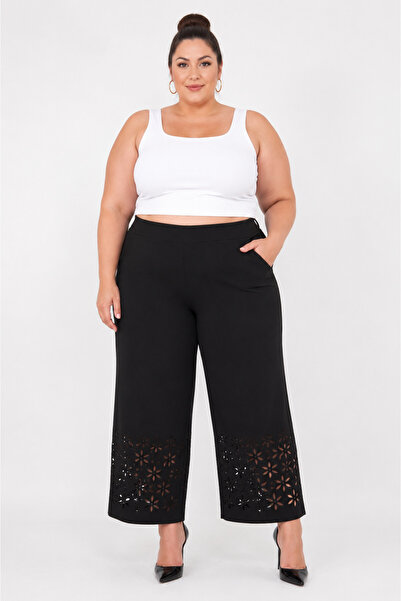 ZANESSİ FASHION Pantaloni de damă cu talie înaltă, cu imprimeu floral, cu pic...