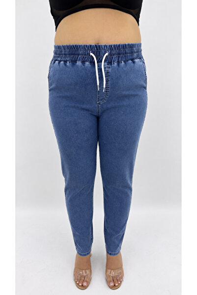 ZANESSİ FASHION Pantaloni de damă de vară, cu talie elastică și pietre, din s...
