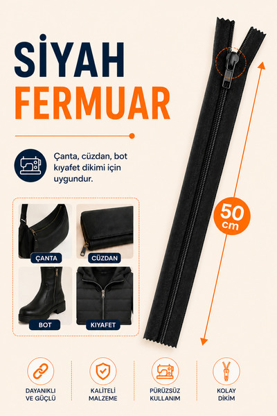 COMFORTSTEP Siyah Fermuar 50cm