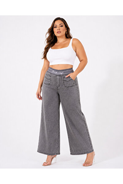 ZANESSİ FASHION Pantaloni de damă cu talie înaltă, cu picior larg, din țesătu...
