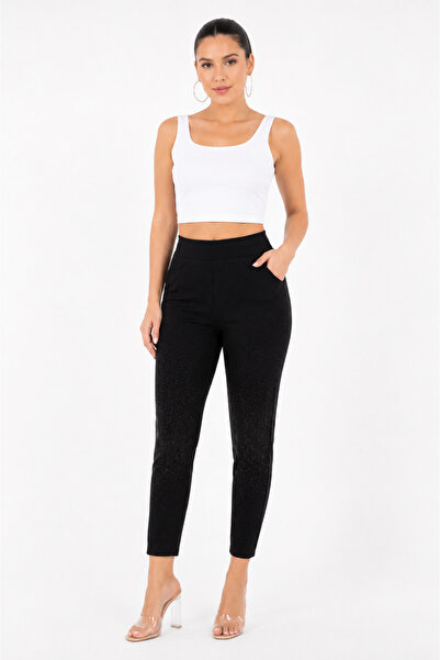 ZANESSİ FASHION Pantaloni de damă cu talie înaltă, mărime mare, Stone Mom