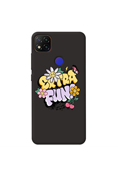 Other Xiaomi Redmi 9c Extra Fun Black Colored Silicone TPU Θήκη
