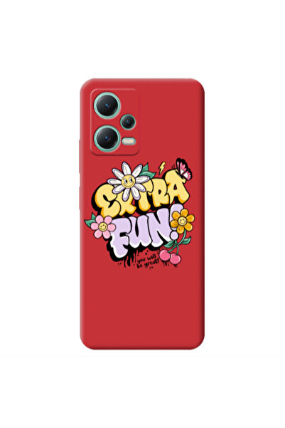 Other Xiaomi Redmi Note 12 Pro 5G Extra Fun Red Colored Silicone TPU Θήκη