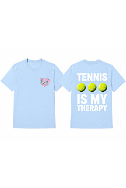 VODEXA تي شيرت كبير الحجم للجنسين TENNIS 11 مطبوع 100% قطن، مقاس مريح