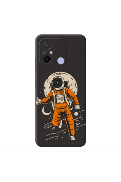 Other Xiaomi Redmi 12C Hitchhike Black Colored Silicone TPU Θήκη