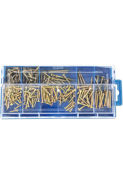 OEM Set șuruburi pentru lemn cu cap înecat Torx oțel zincat galben, 202 piese