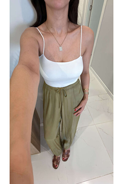 BİRCANÇİL Jeran White Crop Top with String Straps