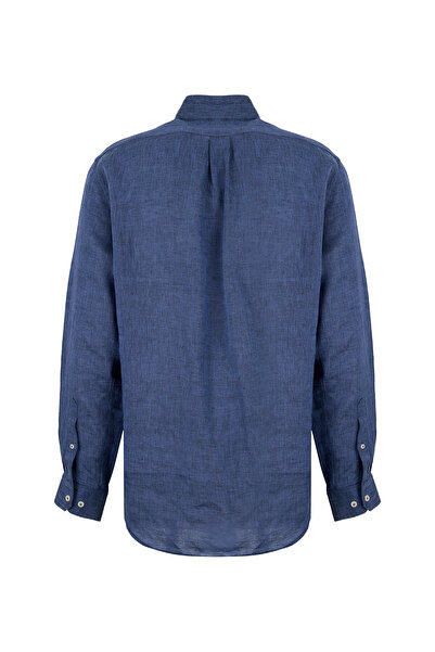 BROOKS BROTHERS Mavi Erkek Düğmeli Regular Fit Melanj Gömlek