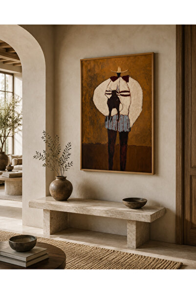 Boho wellness studio Bohem Figürlü Ahşap Çerçeveli Dekoratif Tablo