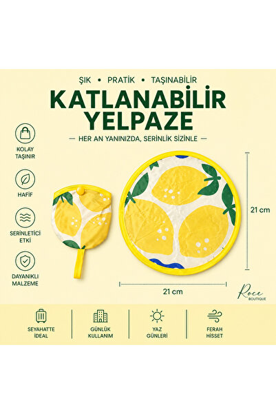 RoseCo00 Katlanabilir Kolay Taşınabilir Çıtçıtlı Yuvarlak Anahtarlık Yelpaze ...