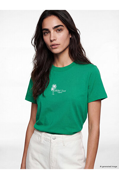LC Waikiki Peak New Season Printed 100% Cotton Women's T-Shirt