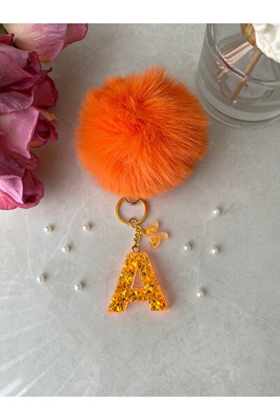 Bellinzona A Harf VIP Oranj Turuncu Sim-Glitter Charm&Anahtarlık [Ponpon Seçe...