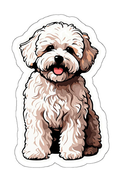 MegaSticker White Poodle Sticker Car, Motorcycle, Helmet, Laptop, Glass Stick...