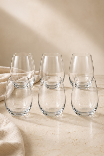 Tutku Home 6'lı Kristal Cam Bardak Seti 360 ML